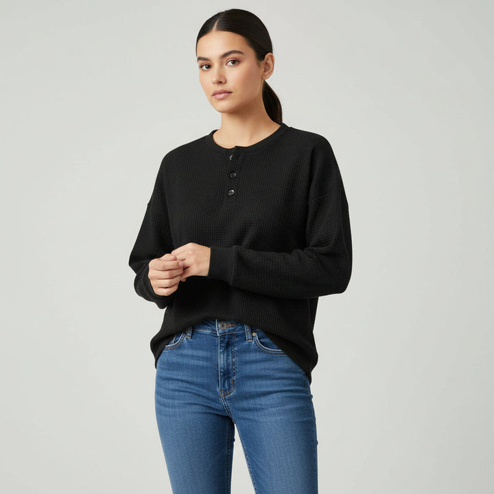 Women’s Waffle Long Sleeve T-Shirt-Vyana Collective
