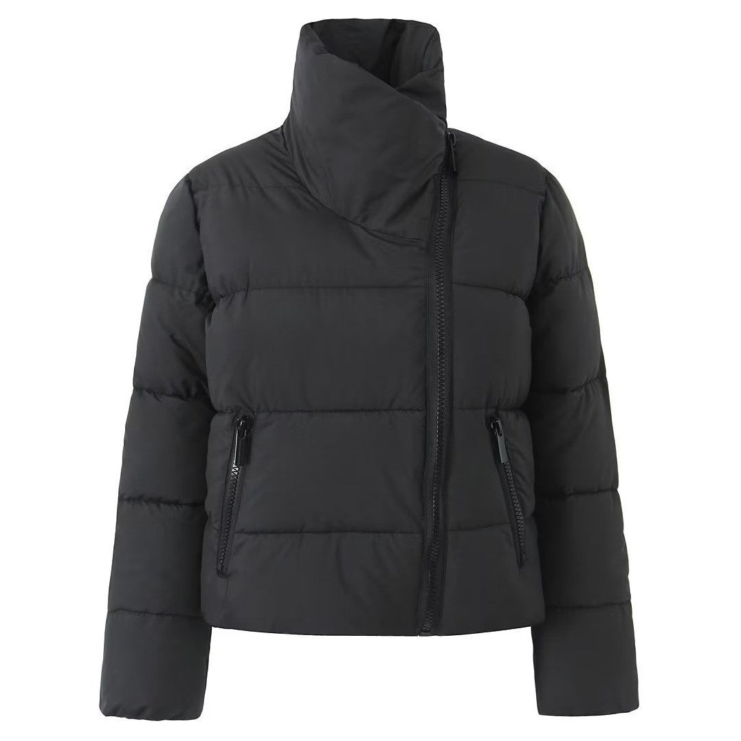 Women’s Windproof Winter Jacket with Stand Collar & Zipper-Vyana Collective