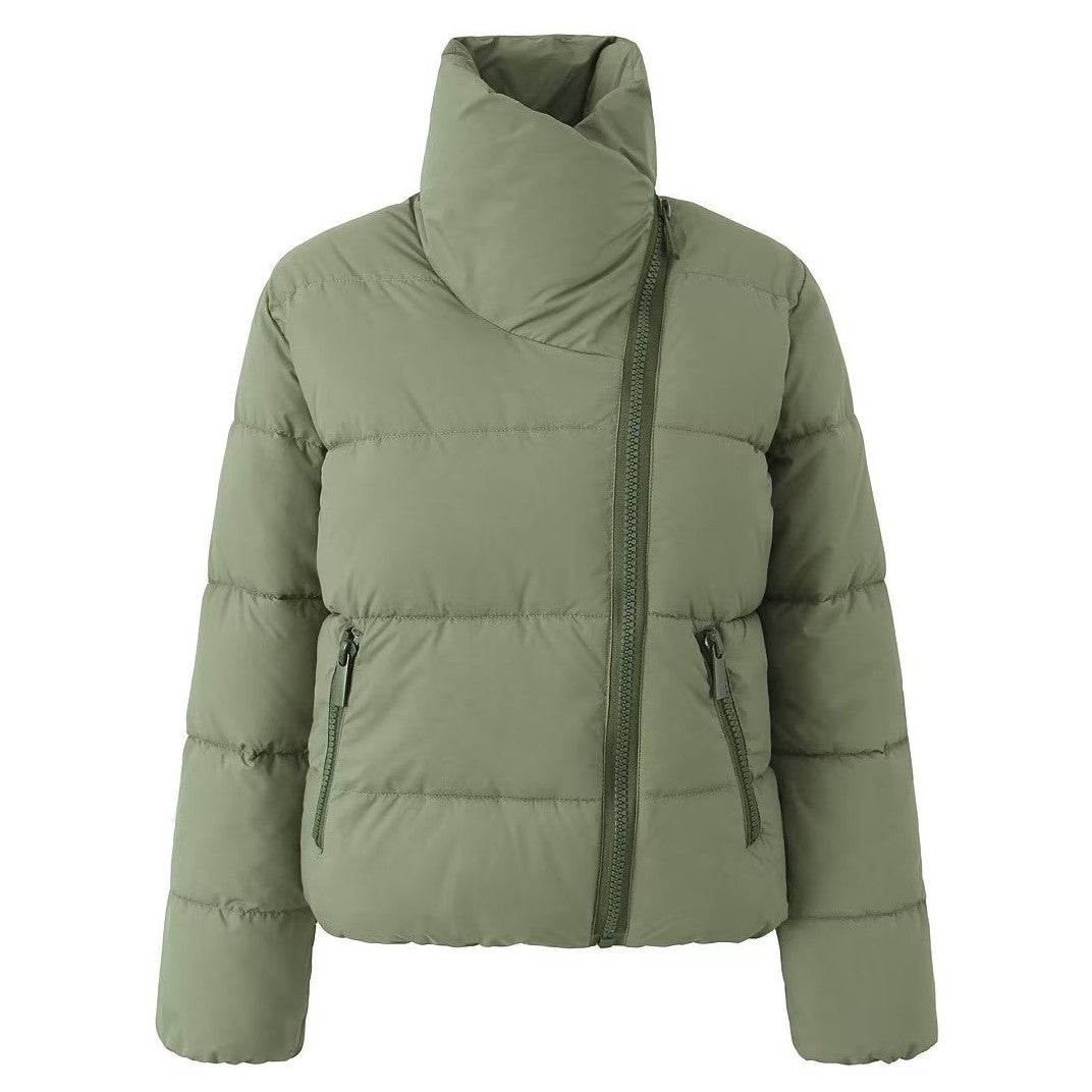 Women’s Windproof Winter Jacket with Stand Collar & Zipper-Vyana Collective