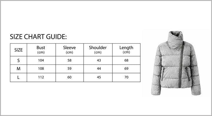 Women’s Windproof Winter Jacket with Stand Collar & Zipper-Vyana Collective