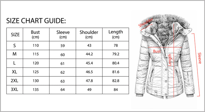 Women's Winter Jacket with Collar and Faux Fur Trim-Vyana Collective