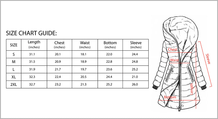 Vyana Collective Women’s Long Winter Coat with Fleece Lining