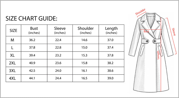 Vyana Collective Women’s Tailored Winter Coat with Belt