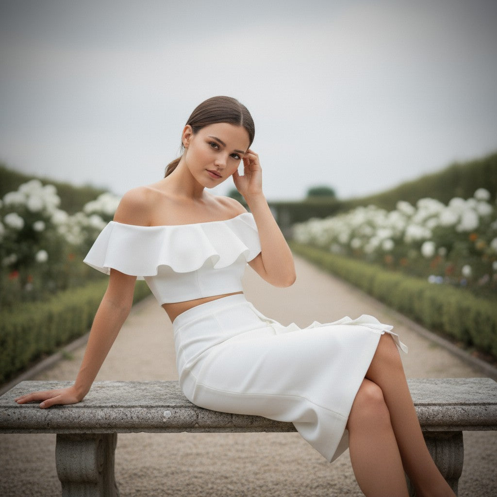 Asymmetric Midi Skirt Two-Piece Set-Vyana Collective