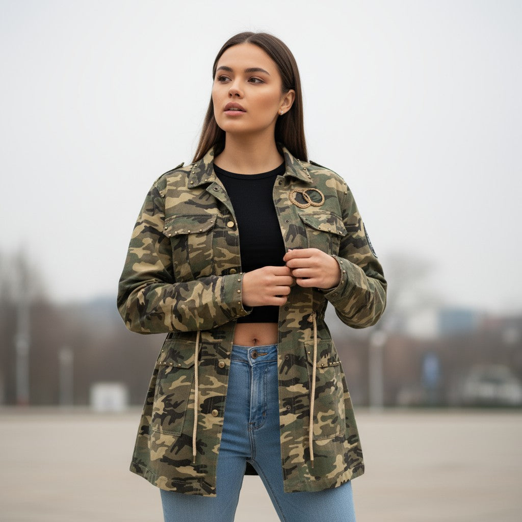 Women's Camouflage Work-From-Home Jacket-Vyana Collective