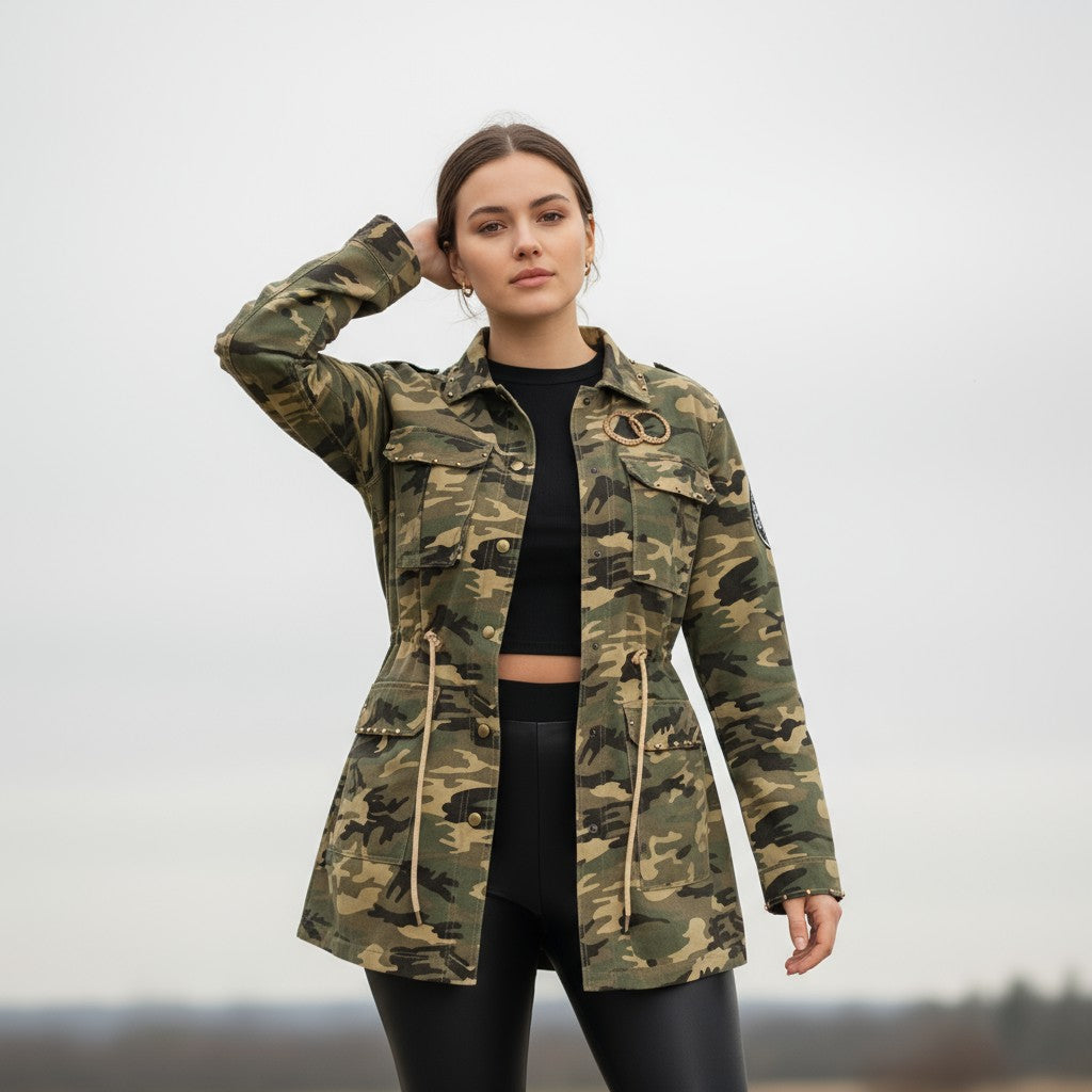 Women's Camouflage Work-From-Home Jacket-Vyana Collective