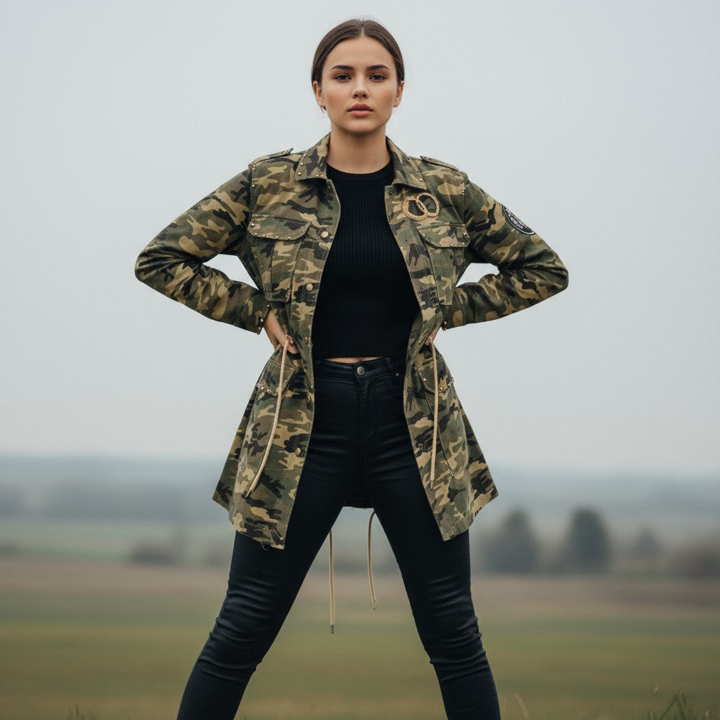 Women's Camouflage Work-From-Home Jacket-Vyana Collective