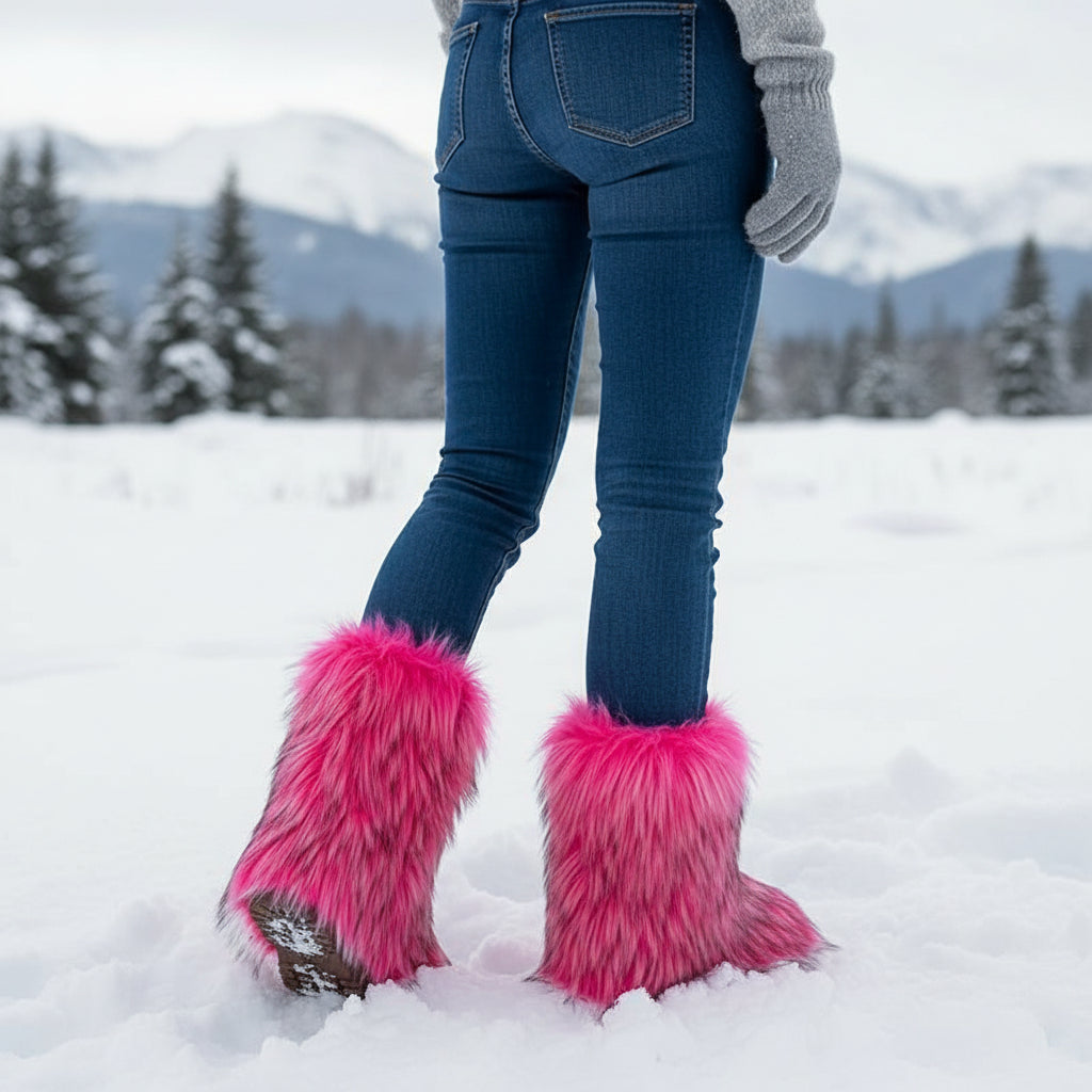 Women’s Fluffy Winter Boots-Vyana Collective