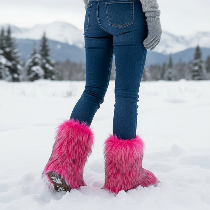 Women’s Fluffy Winter Boots-Vyana Collective