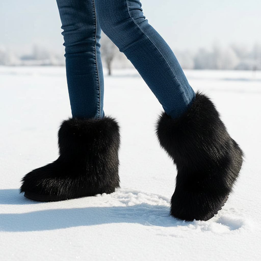 Women’s Fluffy Winter Boots-Vyana Collective