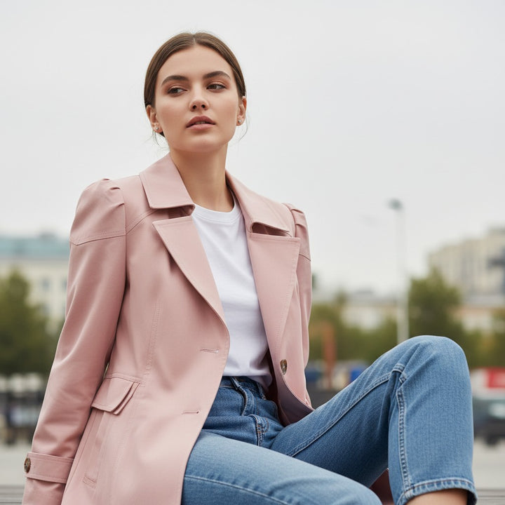 Women’s Lightweight Water-Repellent Trench Coat-Vyana Collective