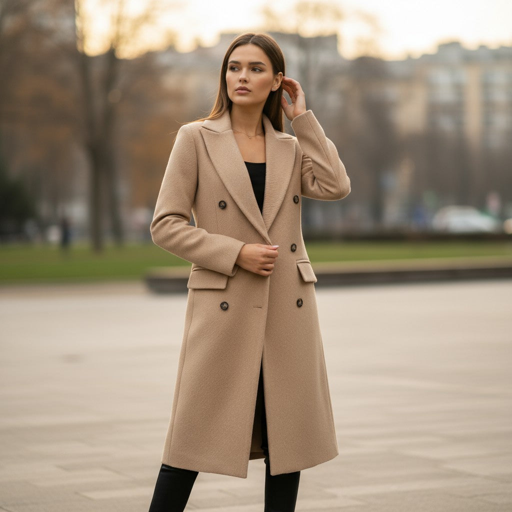 Women’s Solid Color Coat-Vyana Collective