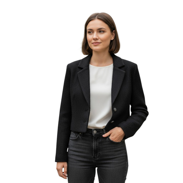 Women’s Solid Color Crop Blazer-Vyana Collective