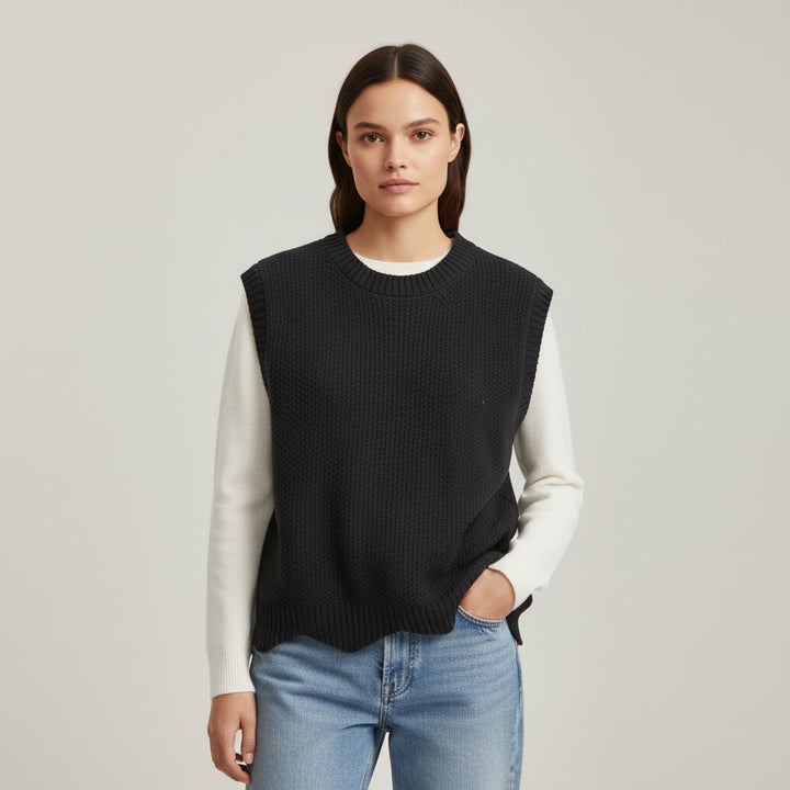 Women’s Solid Color Knit Vest-Vyana Collective