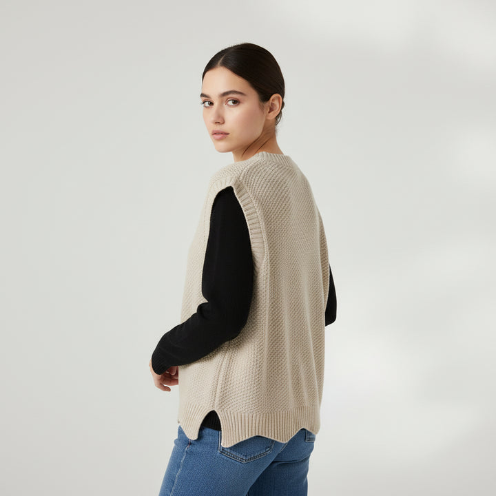 Women’s Solid Color Knit Vest-Vyana Collective