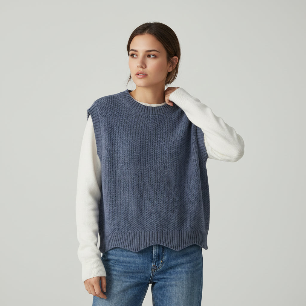 Women’s Solid Color Knit Vest-Vyana Collective