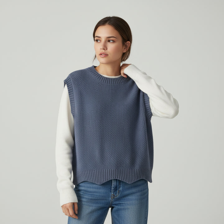 Women’s Solid Color Knit Vest-Vyana Collective
