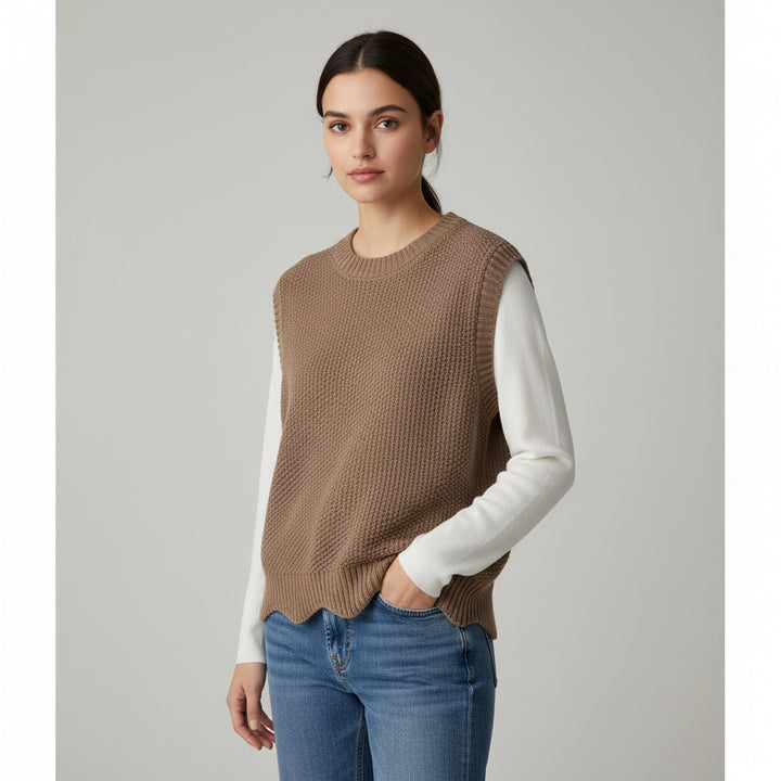 Women’s Solid Color Knit Vest-Vyana Collective