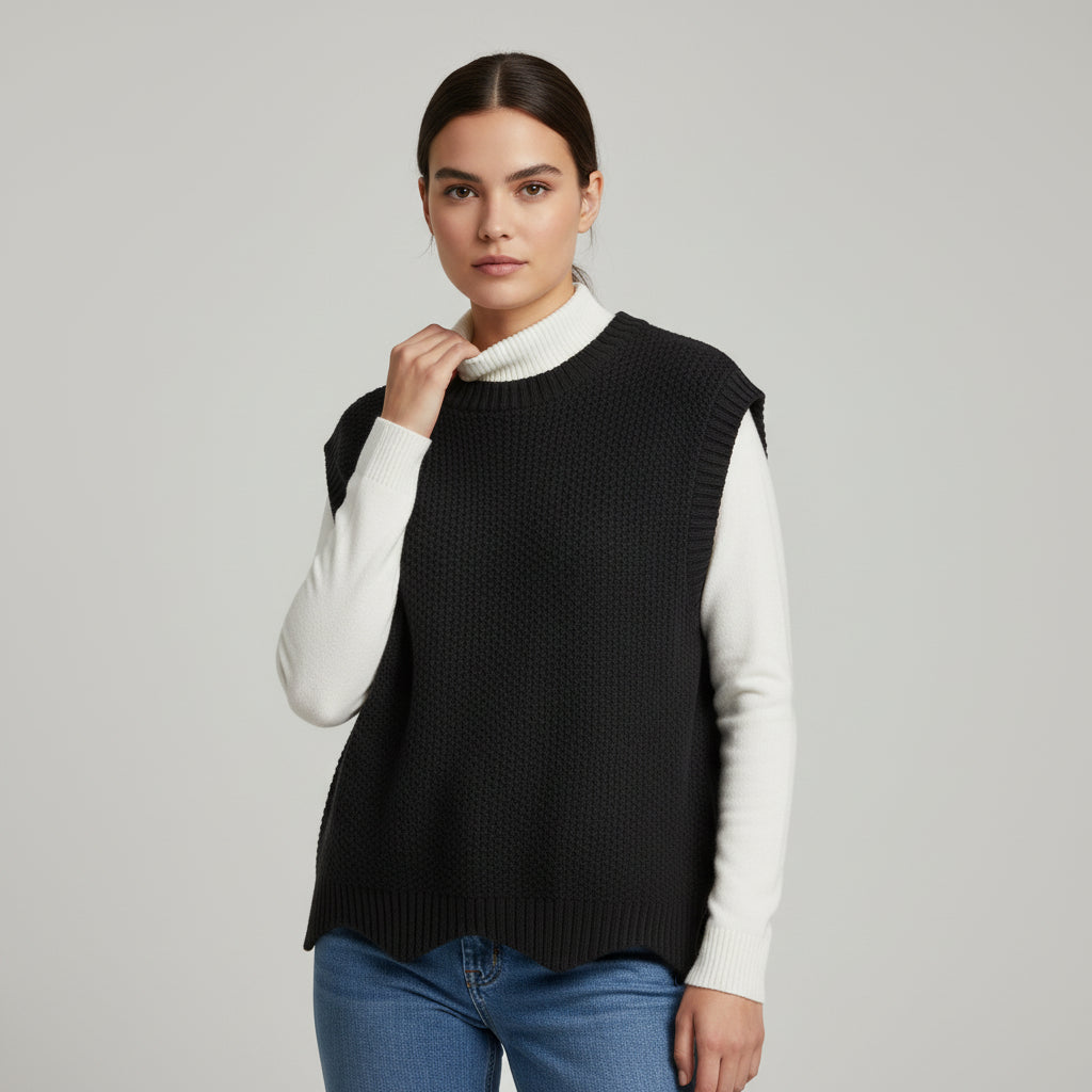 Women’s Solid Color Knit Vest-Vyana Collective