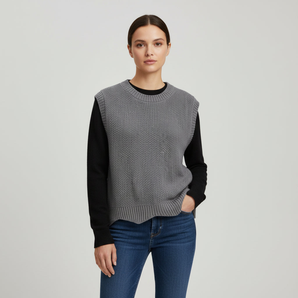 Women’s Solid Color Knit Vest-Vyana Collective