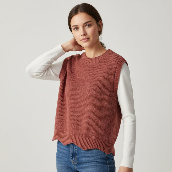 Women’s Solid Color Knit Vest-Vyana Collective