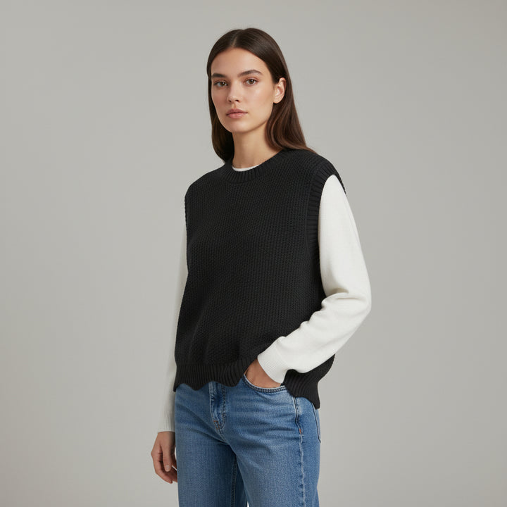 Women’s Solid Color Knit Vest-Vyana Collective