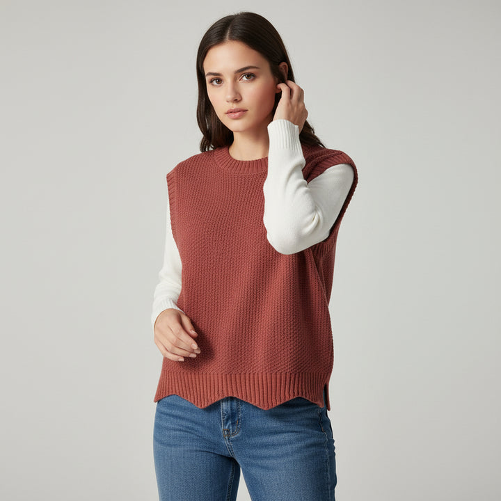 Women’s Solid Color Knit Vest-Vyana Collective