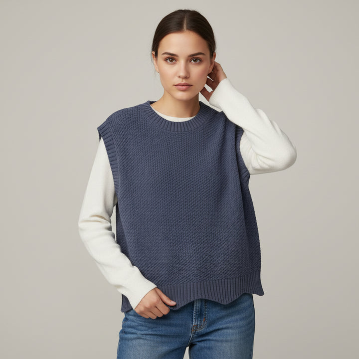 Women’s Solid Color Knit Vest-Vyana Collective
