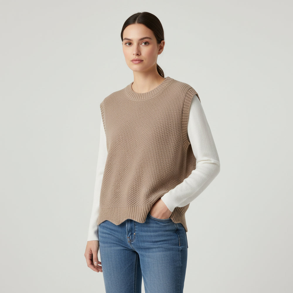 Women’s Solid Color Knit Vest-Vyana Collective