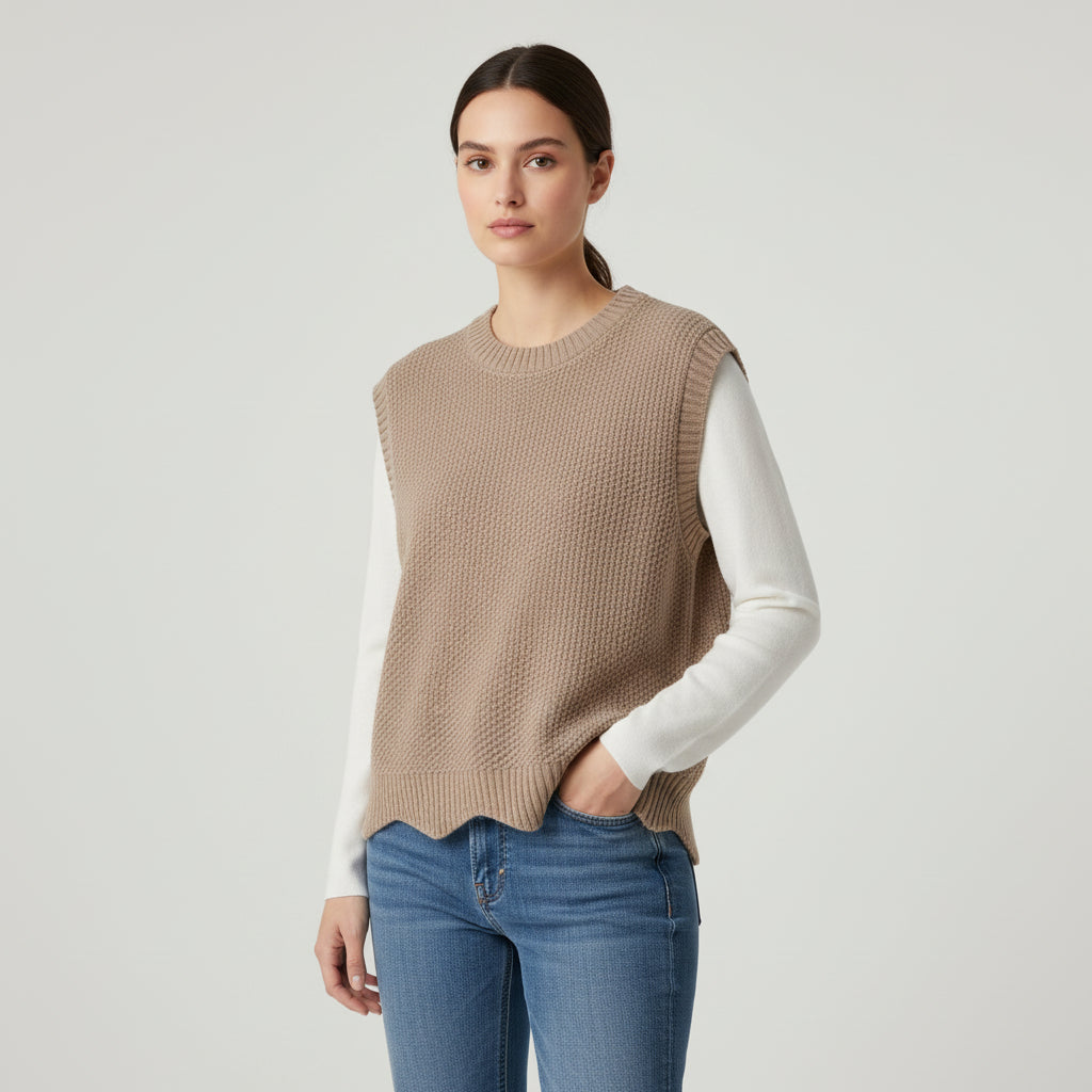 Women’s Solid Color Knit Vest-Vyana Collective