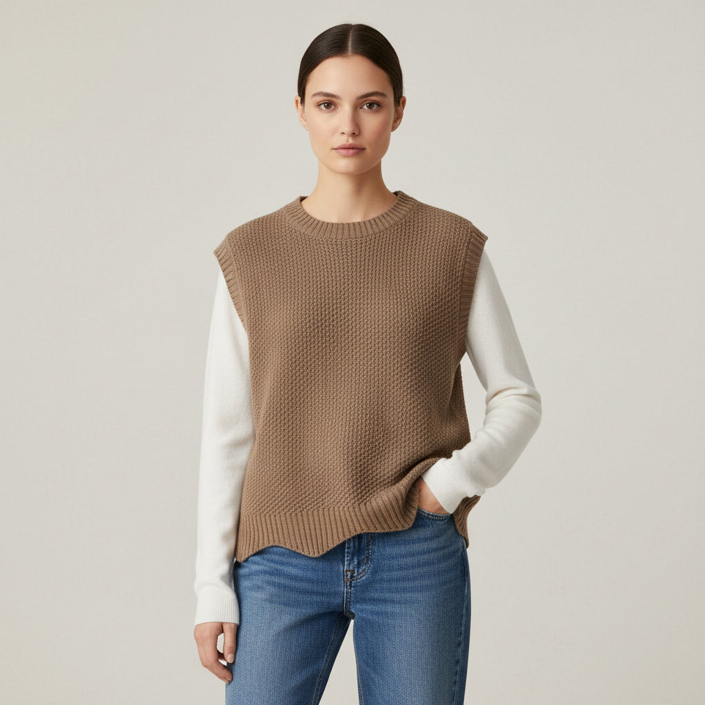 Women’s Solid Color Knit Vest-Vyana Collective