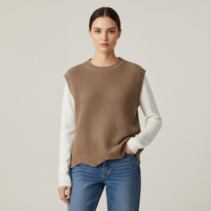 Women’s Solid Color Knit Vest-Vyana Collective