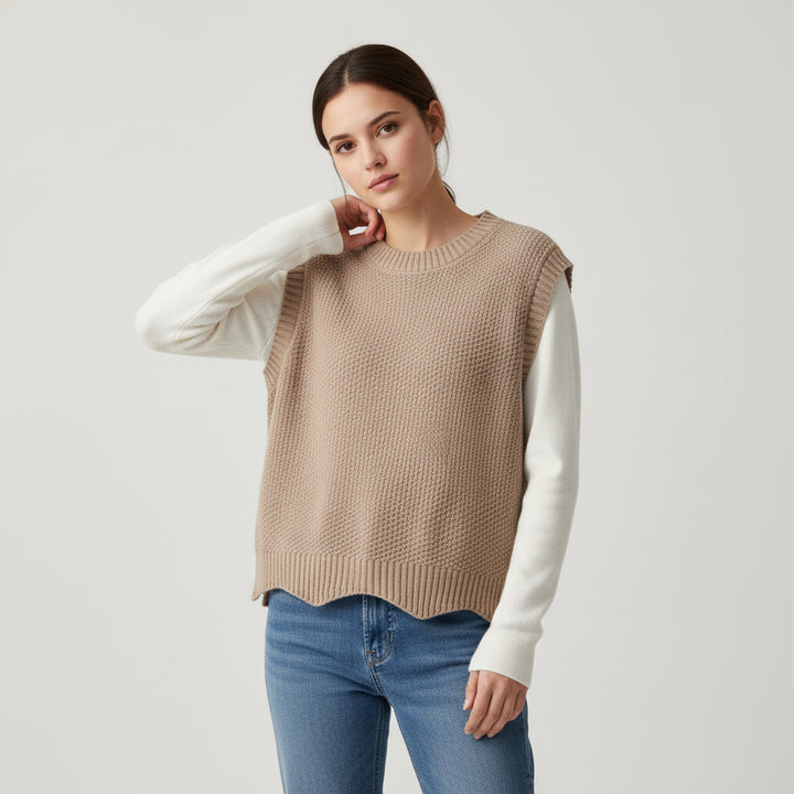 Women’s Solid Color Knit Vest-Vyana Collective