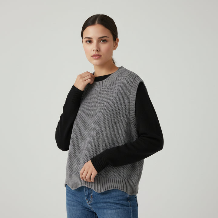 Women’s Solid Color Knit Vest-Vyana Collective