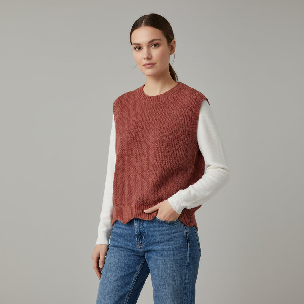 Women’s Solid Color Knit Vest-Vyana Collective