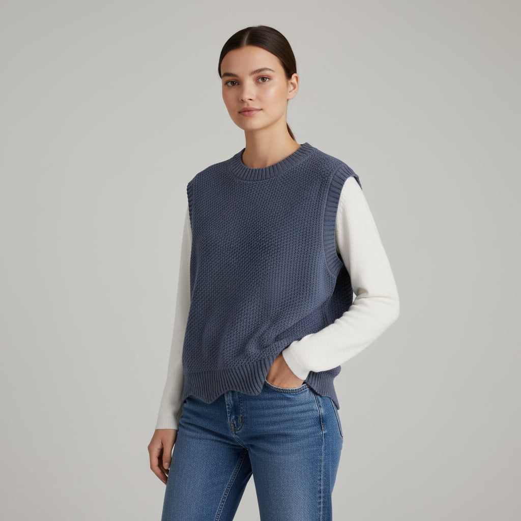 Women’s Solid Color Knit Vest-Vyana Collective