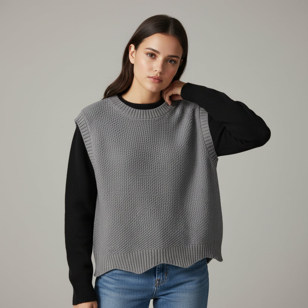 Women’s Solid Color Knit Vest-Vyana Collective