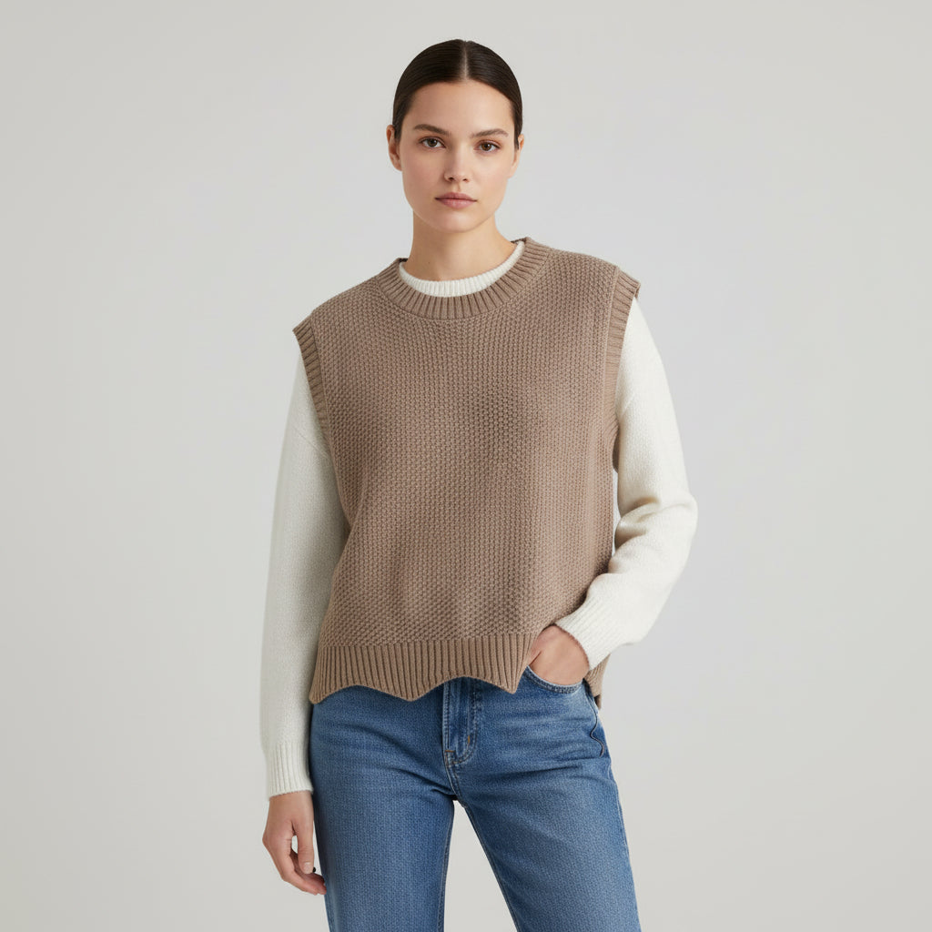 Women’s Solid Color Knit Vest-Vyana Collective