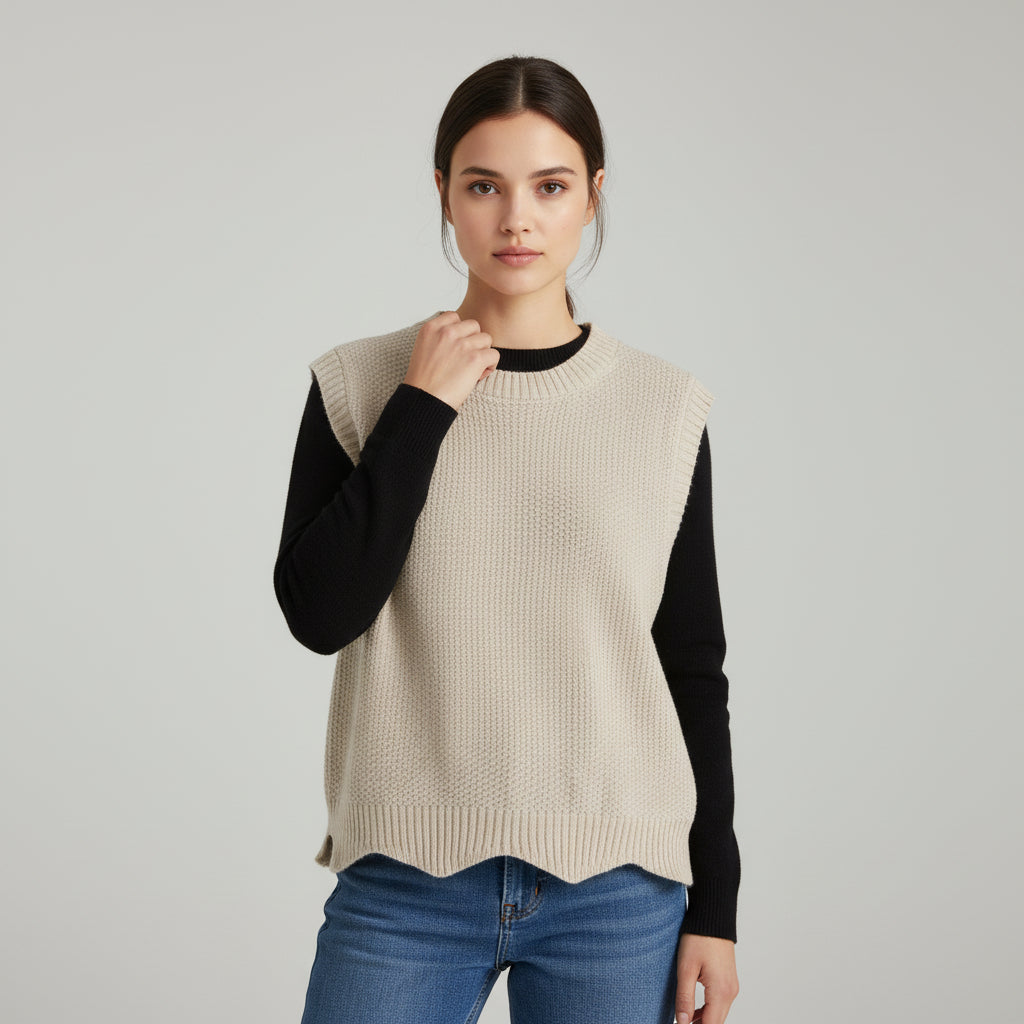 Women’s Solid Color Knit Vest-Vyana Collective