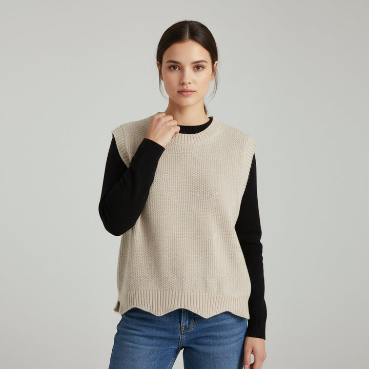 Women’s Solid Color Knit Vest-Vyana Collective