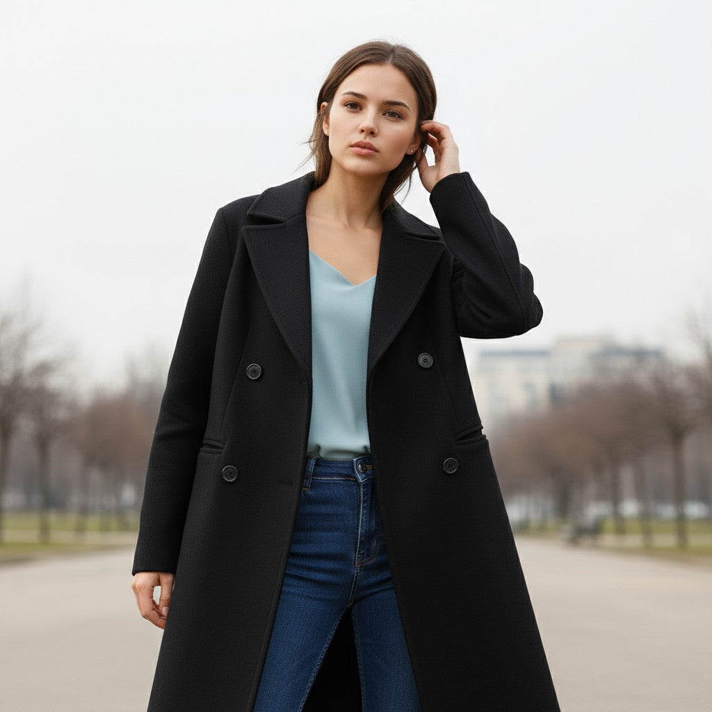 Women’s Solid Color Thick Coat-Vyana Collective