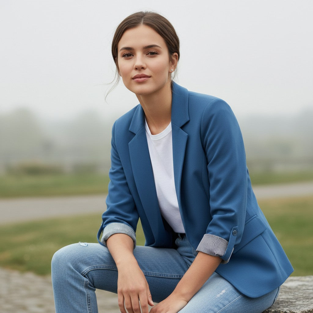 Women’s Tailored 3/4 Sleeve Blazer-Vyana Collective