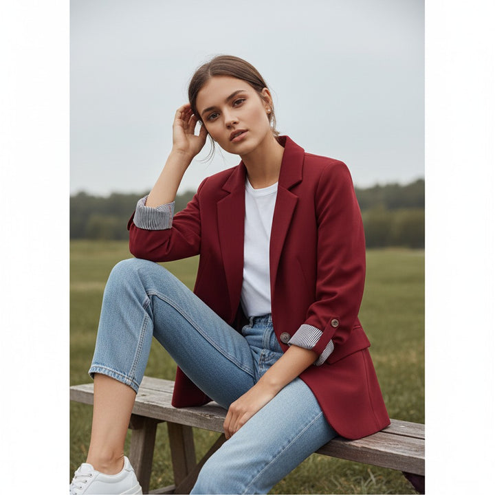 Women’s Tailored 3/4 Sleeve Blazer-Vyana Collective