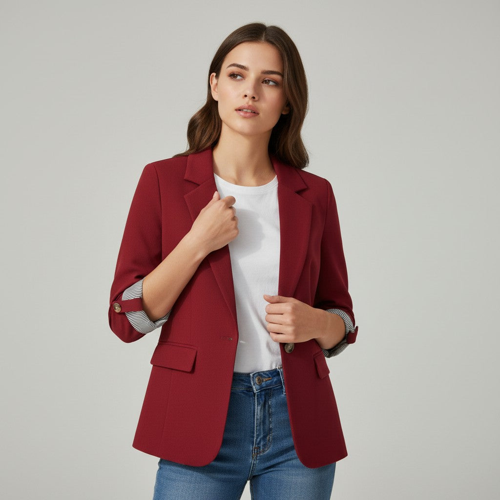 Women’s Tailored 3/4 Sleeve Blazer-Vyana Collective