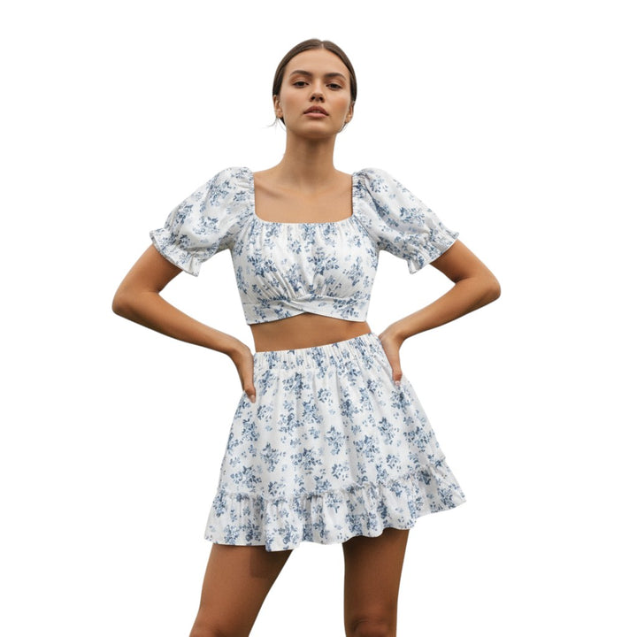 Women's Two-Piece Ditsy Floral Print Set-Vyana Collective