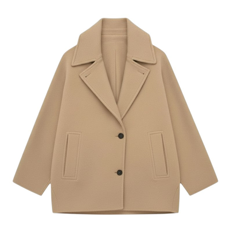 Fall Winter Lapel Woolen Office Coat