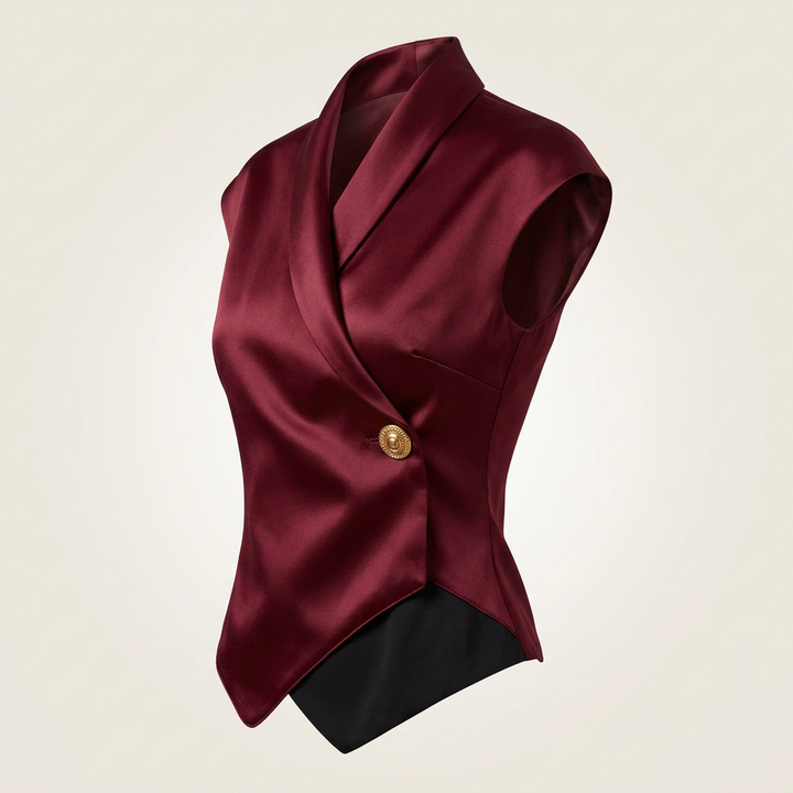 Elegant Cap Sleeve Satin Wrap Blouse for Meetings Ready and Evening Elegance Women
