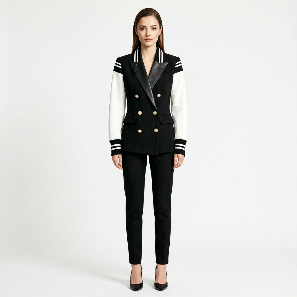 Color Block Double Breasted Blazer for Executive Office Style Women