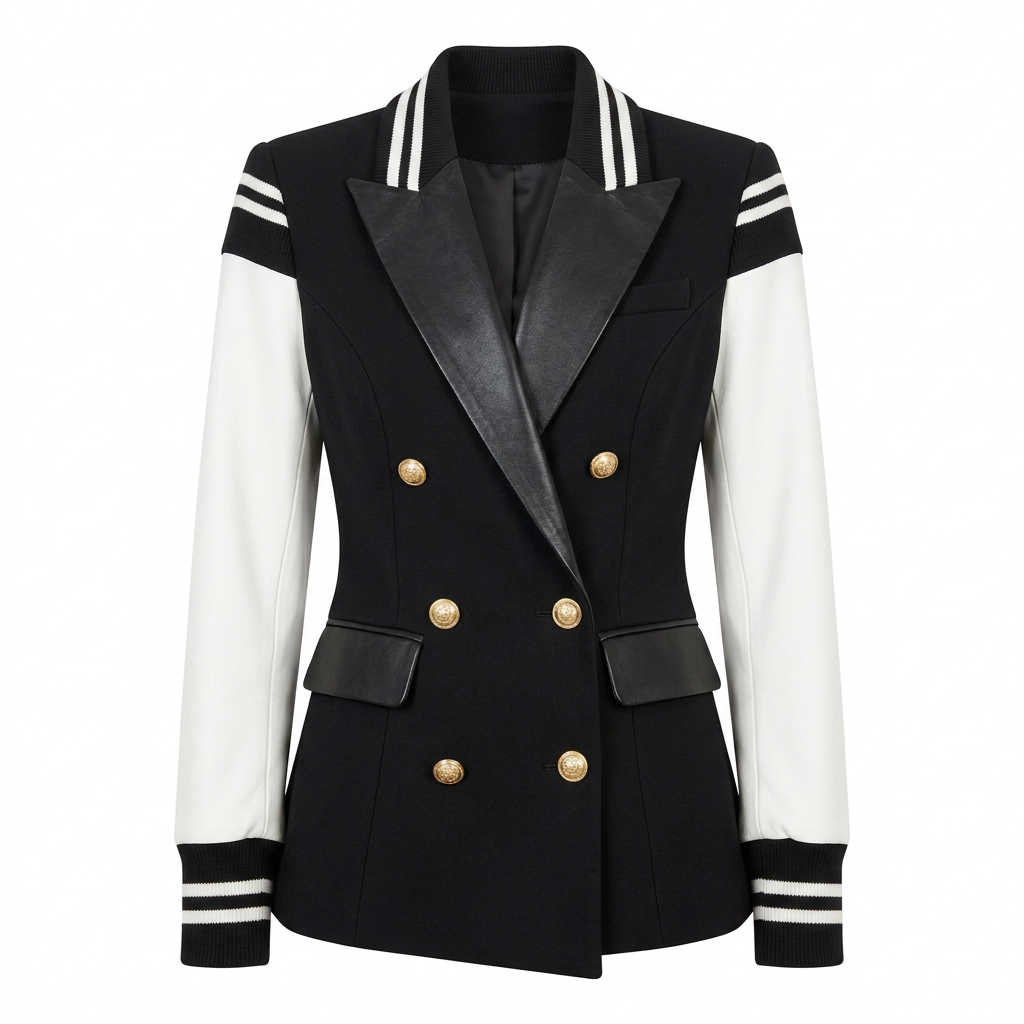 Color Block Double Breasted Blazer for Executive Office Style Women