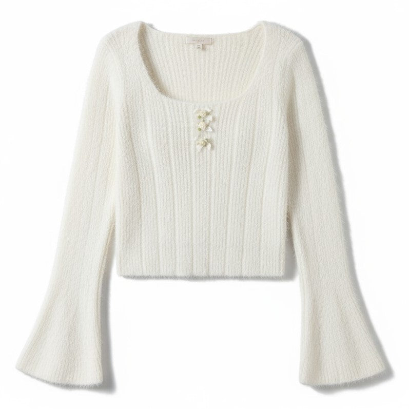 Women’s Knitted Slim-Fit Long-Sleeved Pullover